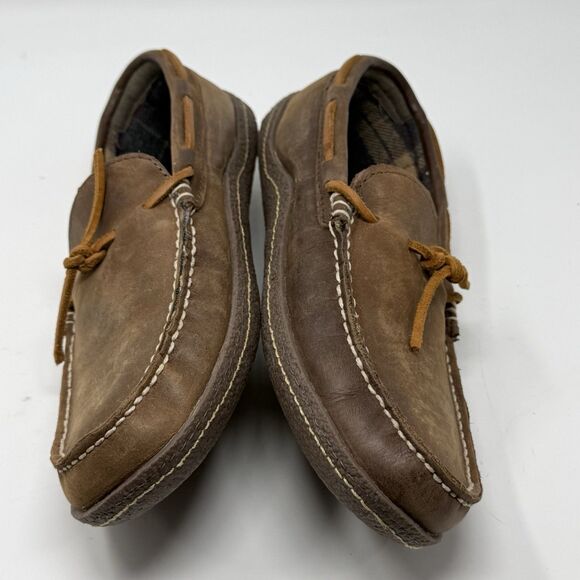 LL Bean Slippers Mens 11 M Brown Leather Flannel Lined Comfort Indoor Outdoor main image 13